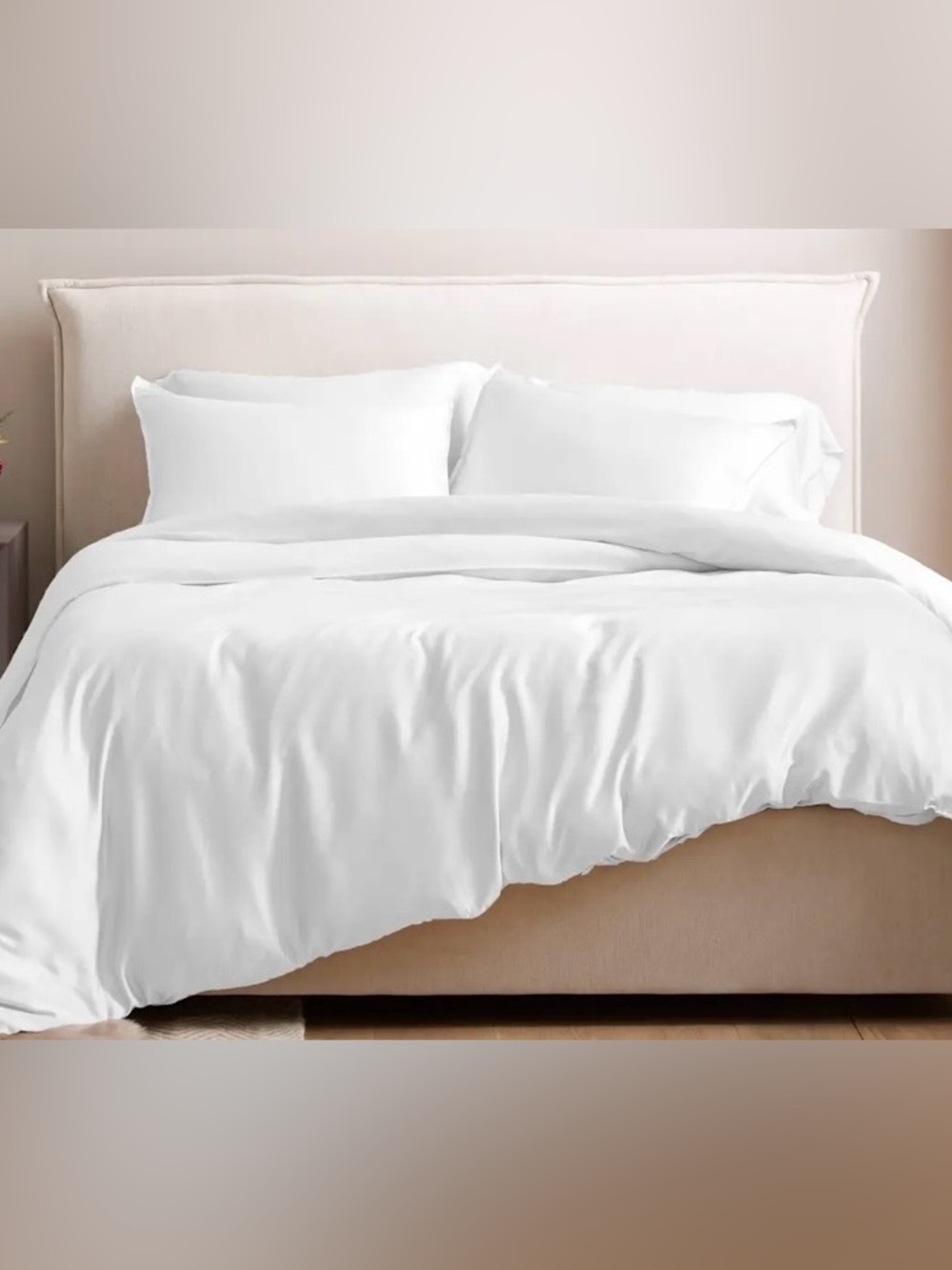 NWOT Quince Bamboo 1 Piece Duvet Cover, King/Cal (White)